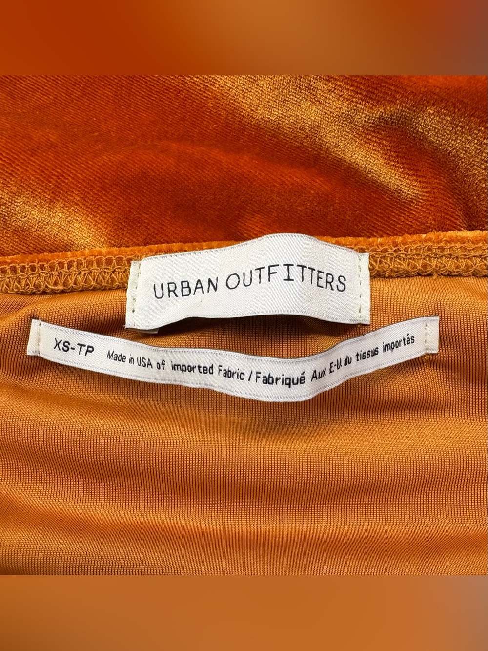Urban Outfitters orange velvet mini dress - Picture 3 of 7